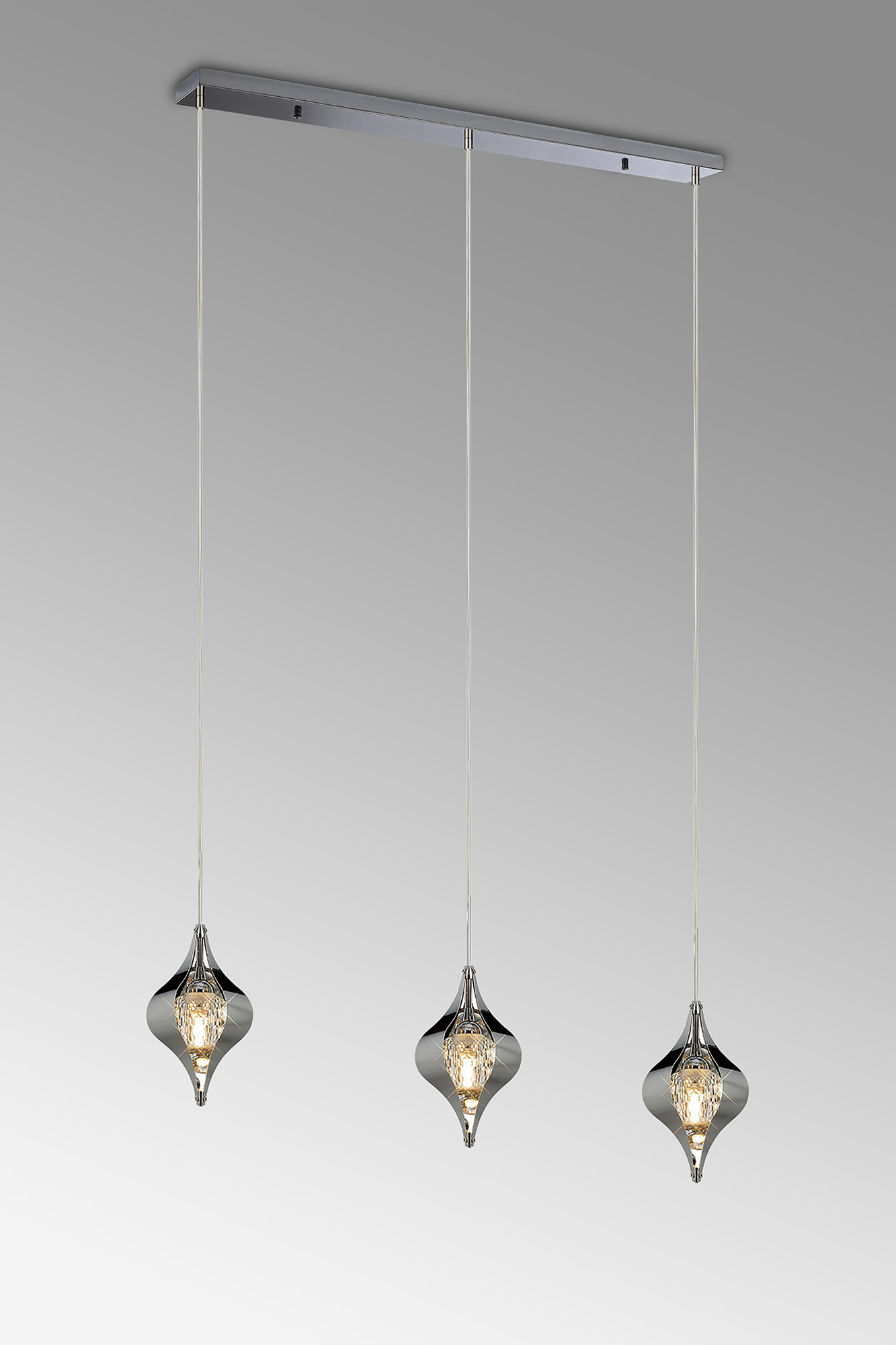 Amano Crystal Ceiling Lights Diyas Linear Crystal Fittings